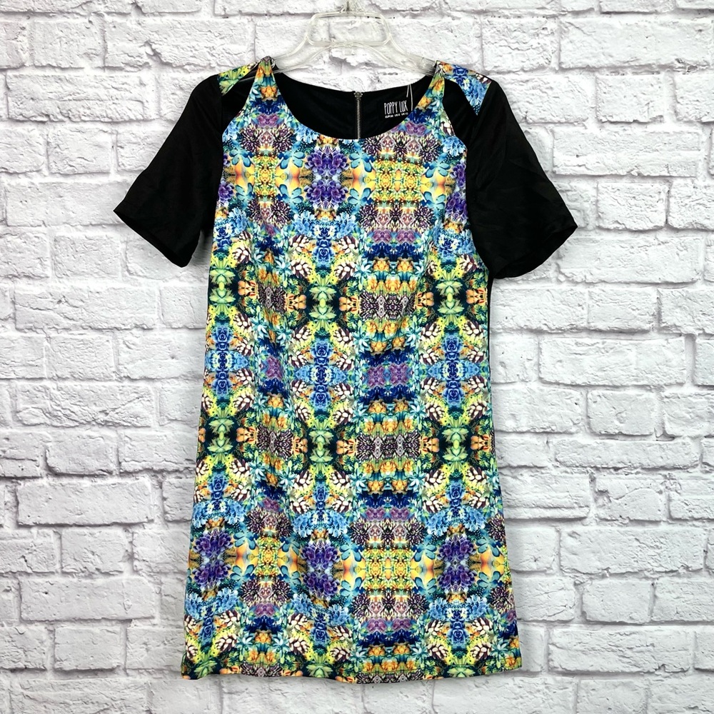 Poppy Lux Y2K MOD Style Lola Geometric Shift Cut Out Dress Size 10 New!